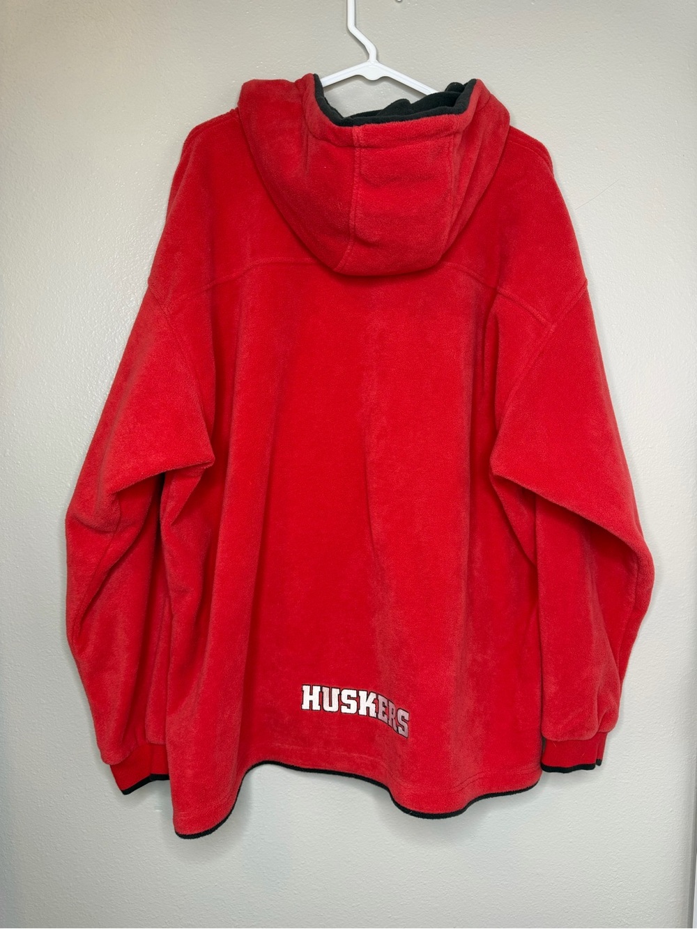 Columbia Men XL Nebraska Huskers Full Zip Fleece Jacket Red Oversized
